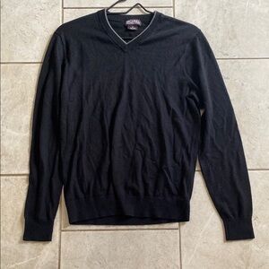 Michael Kors Men’s V-Neck Sweater Black Grey Detail